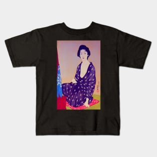 "Woman in a Summer Garment" by Hashiguchi Goyo (1920) TECHNICOLOR REMASTERED Kids T-Shirt